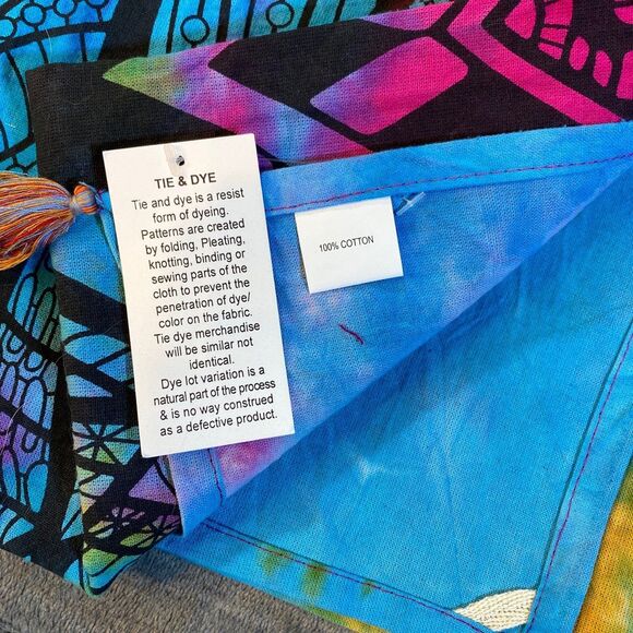 Tie-dyed Elephant Tapestry, Decorative Wall Hanging, Hippie, Gypsy, A-1 - Picture 5 of 6